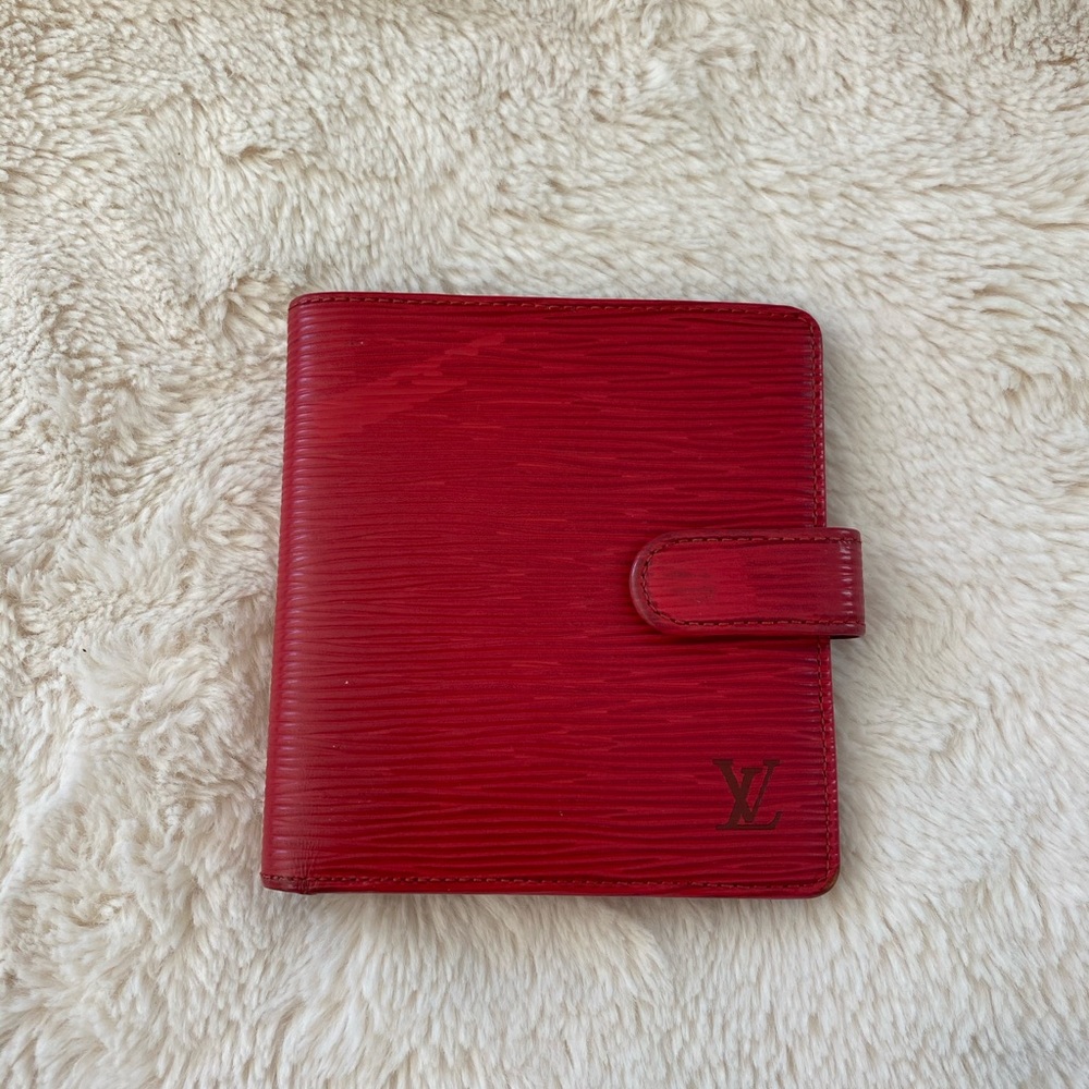 Louis Vuitton Red Epi leather wallet